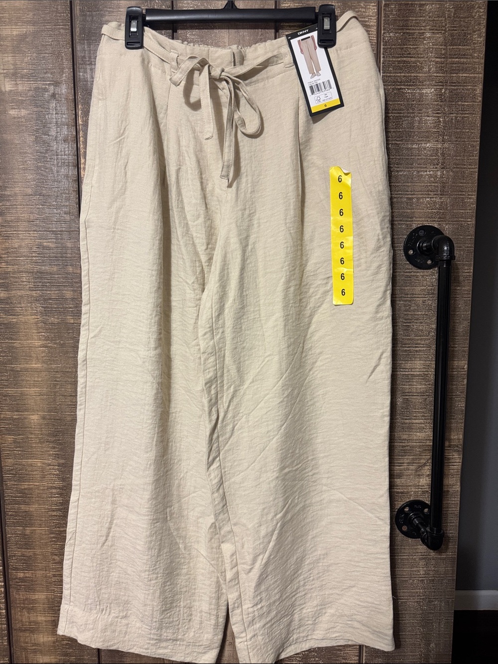 DKNY wide leg tan colored pants